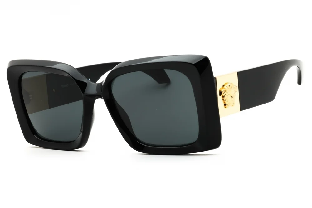 NWT Versace 0VE4467U-GB1/87 Black Oversized 54mm Sunglasses